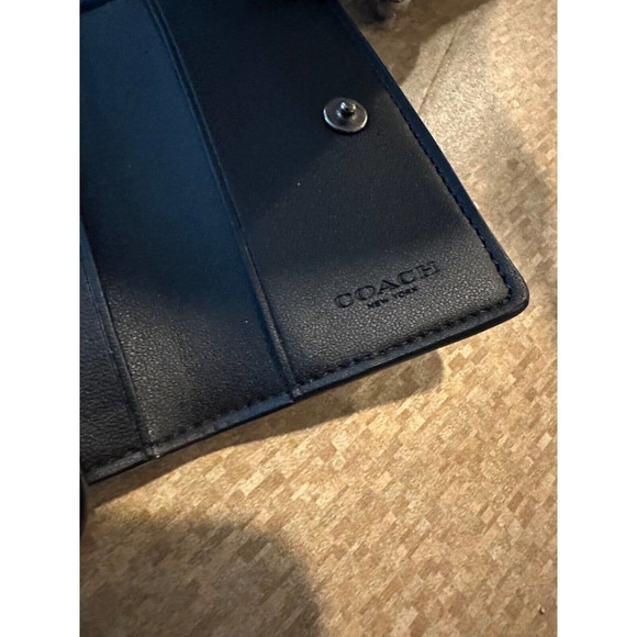 Coach Signature Five Ring Key Holder Card Case Wallet Black Signature Canvas - Picture 5 of 11